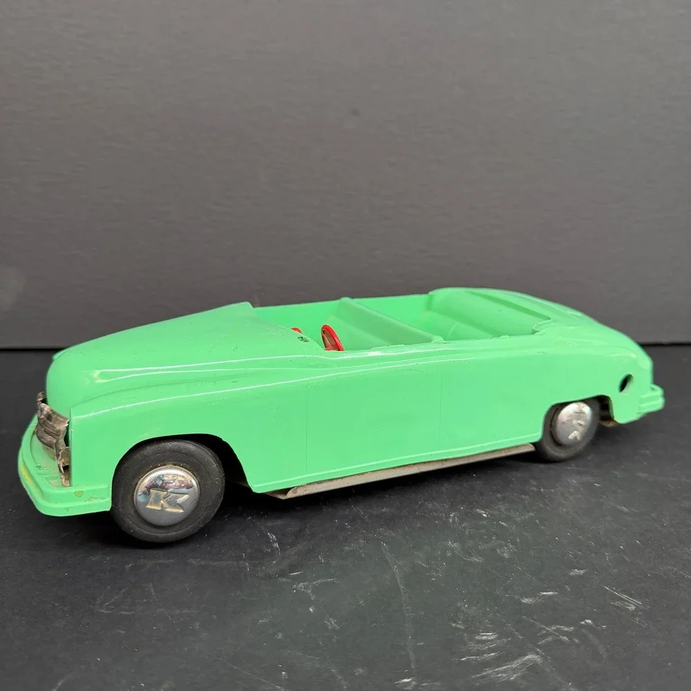 Vintage Toy Founders Kaiser Convertible Toy Car 1950s Green Plastic Metal Base